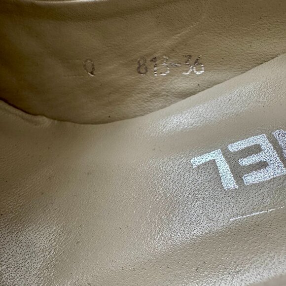 Classic Chanel Beige Lambskin Leather Mid Heels - Picture 10 of 10